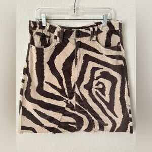 Tasha Polizzi Brown Zebra Print Skirt SZ 10